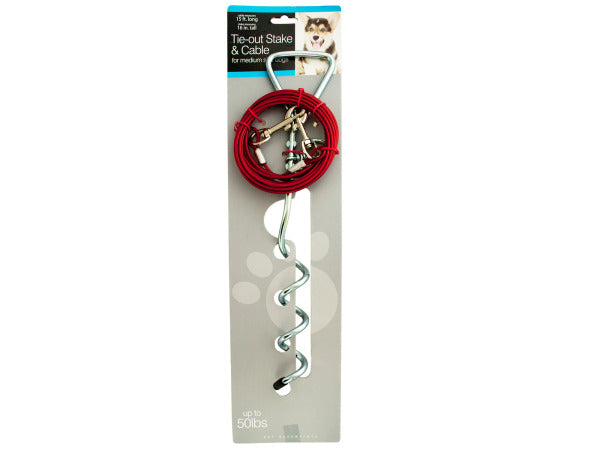 Kole Imports Tie-Out Stake & Cable