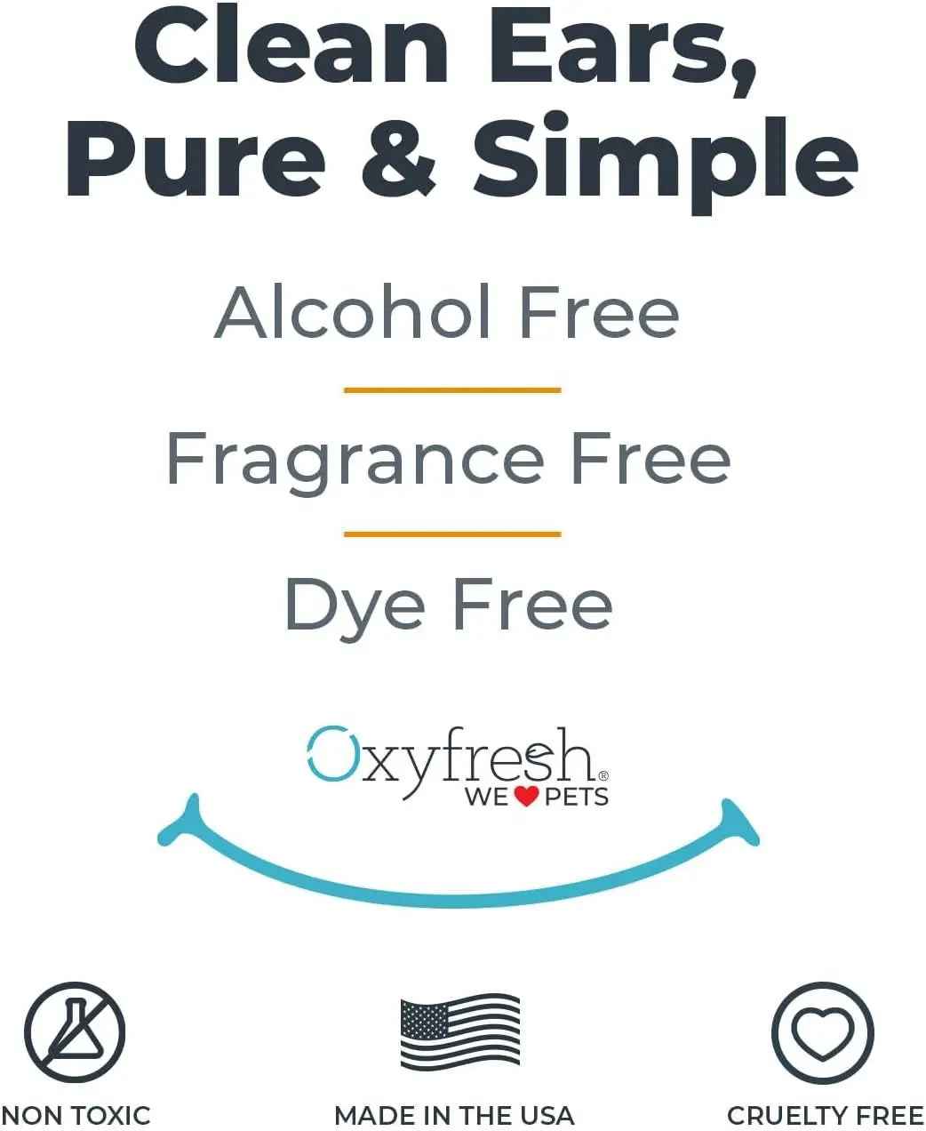 Oxyfresh Advanced Pet Ear Cleaner for Dogs & Cats – Sting-Free, 8 oz