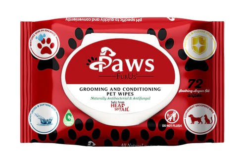 PawsFurUs Pet Wipes All-Natural Antibacterial & Antifungal Pet Wipes