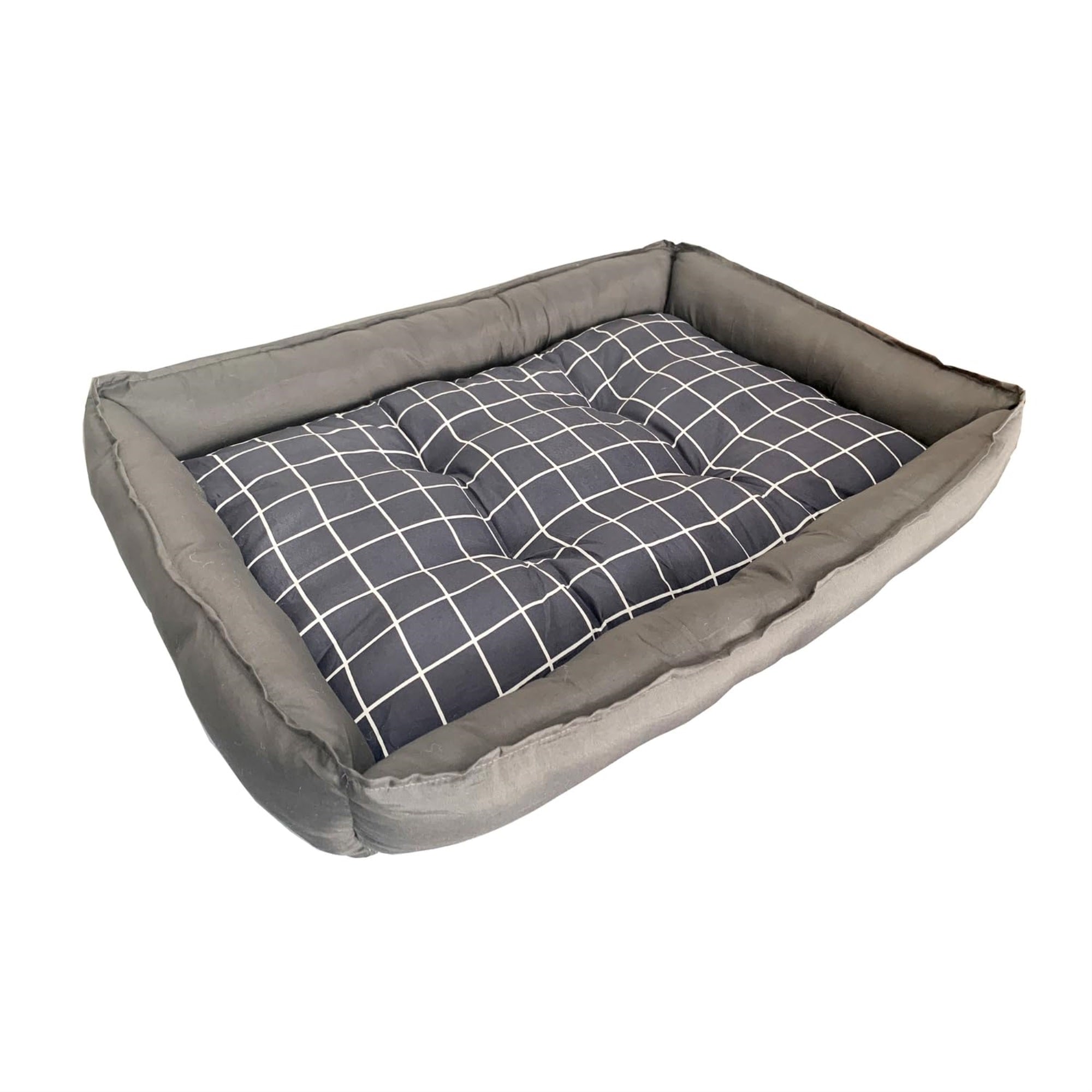 Dart Collection, Inc Grey Checker Dog Bed L