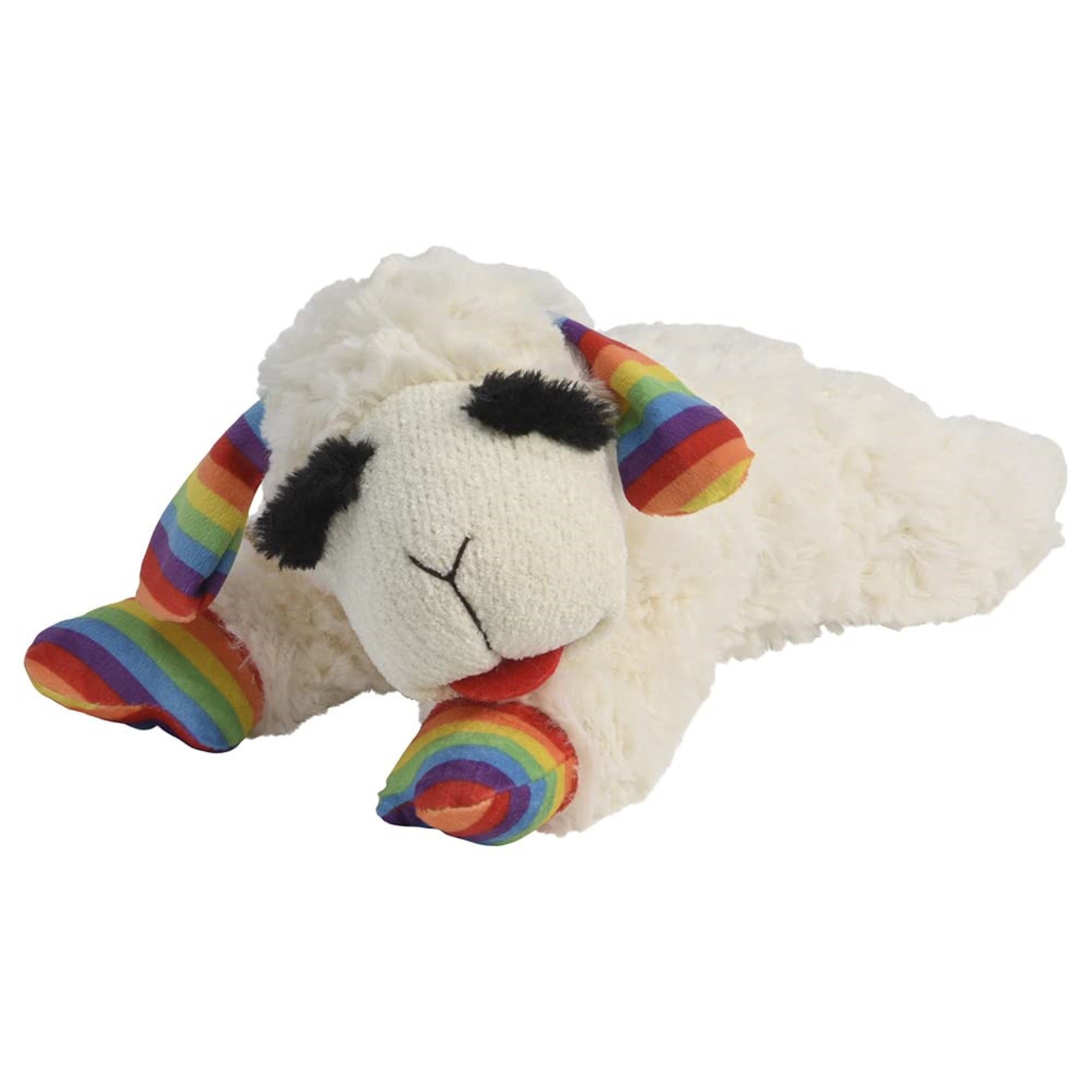 Multipet Rainbow Lamb Chop Plush Dog Toy, Medium, 10.5