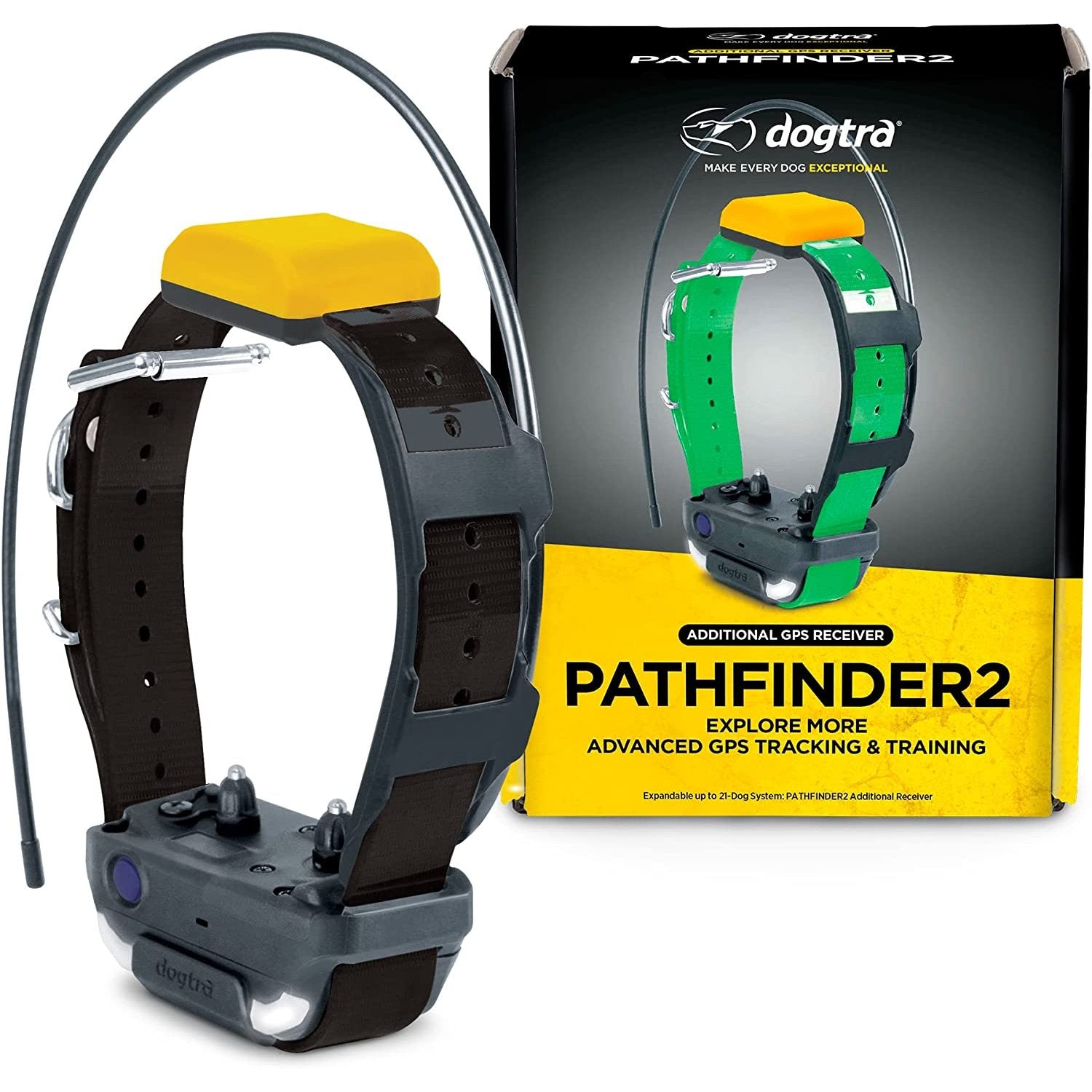 Dogtra Pathfinder 2 Additional Receiver Dog Gps Tracker E Collar Black Led Light No Monthly Fees Free App Waterproof Smartwatch Control Satellite Real Time Tracking Long Range Smartphone Required