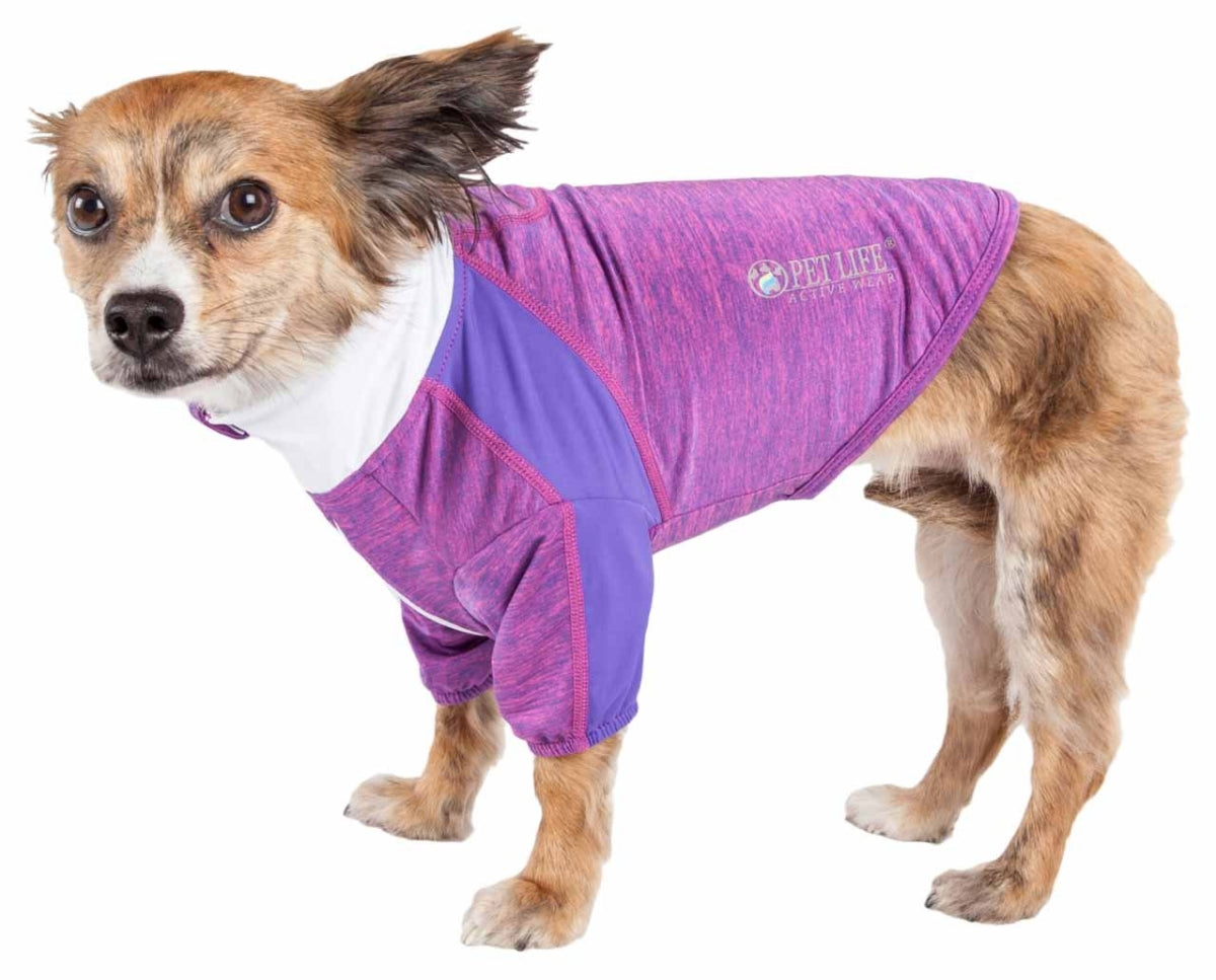 Active Chewitt Wagassy 4-Way Stretch Performance Long Sleeve Dog T-Shirt&#44; Lavander - Large