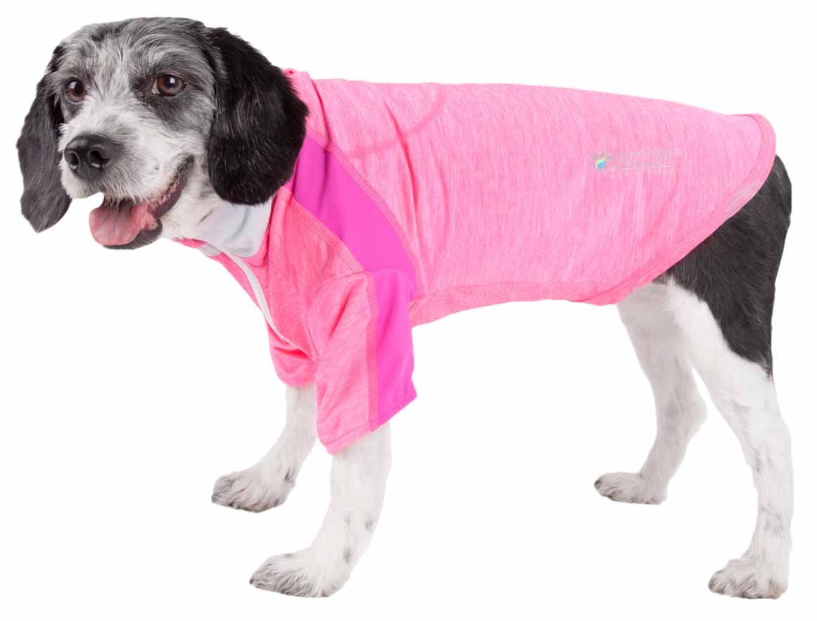 Active Chewitt Wagassy 4-Way Stretch Performance Long Sleeve Dog T-Shirt&#44; Light Pink - Extra Large