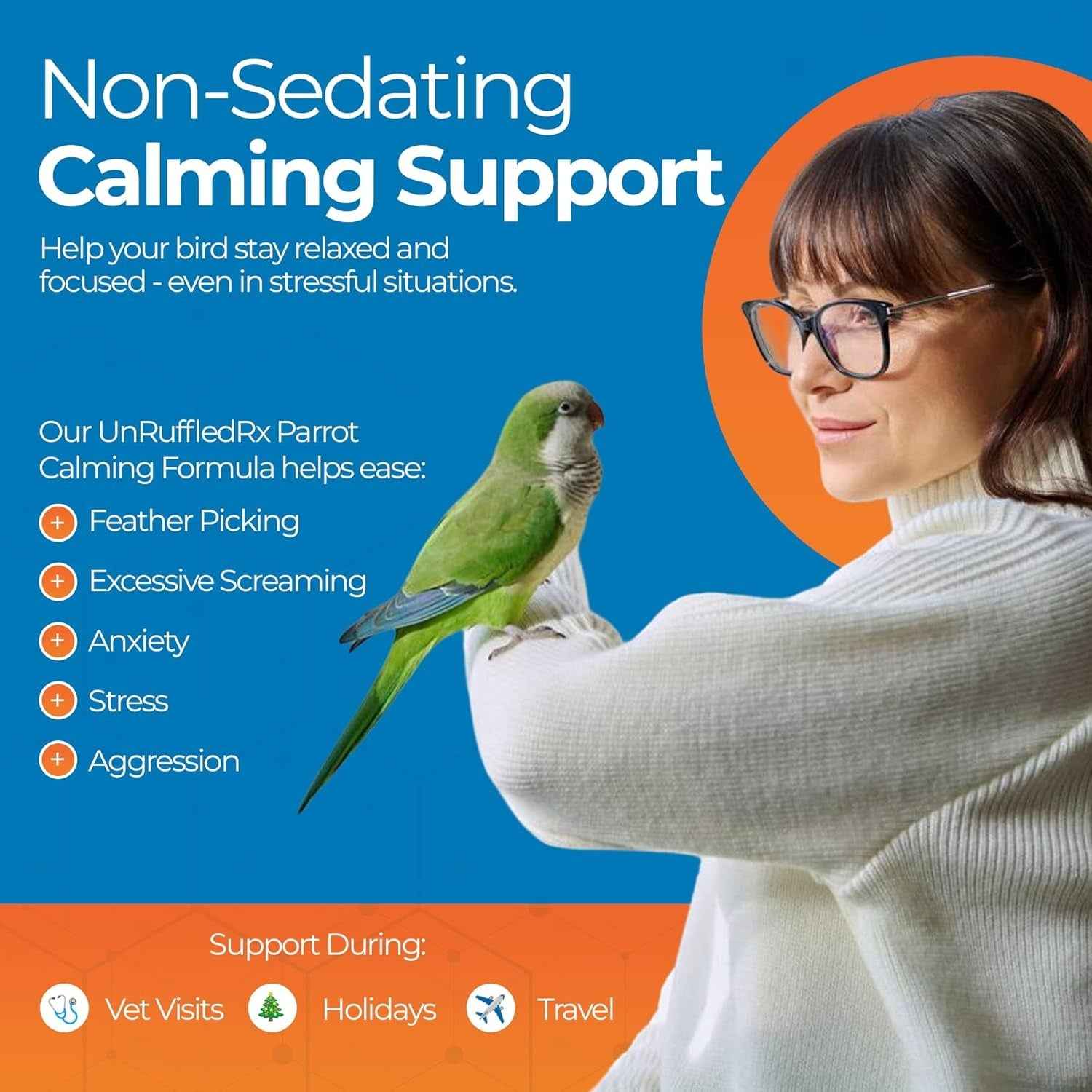 UnRuffledRx Parrot Calming Supplement, 150 Servings