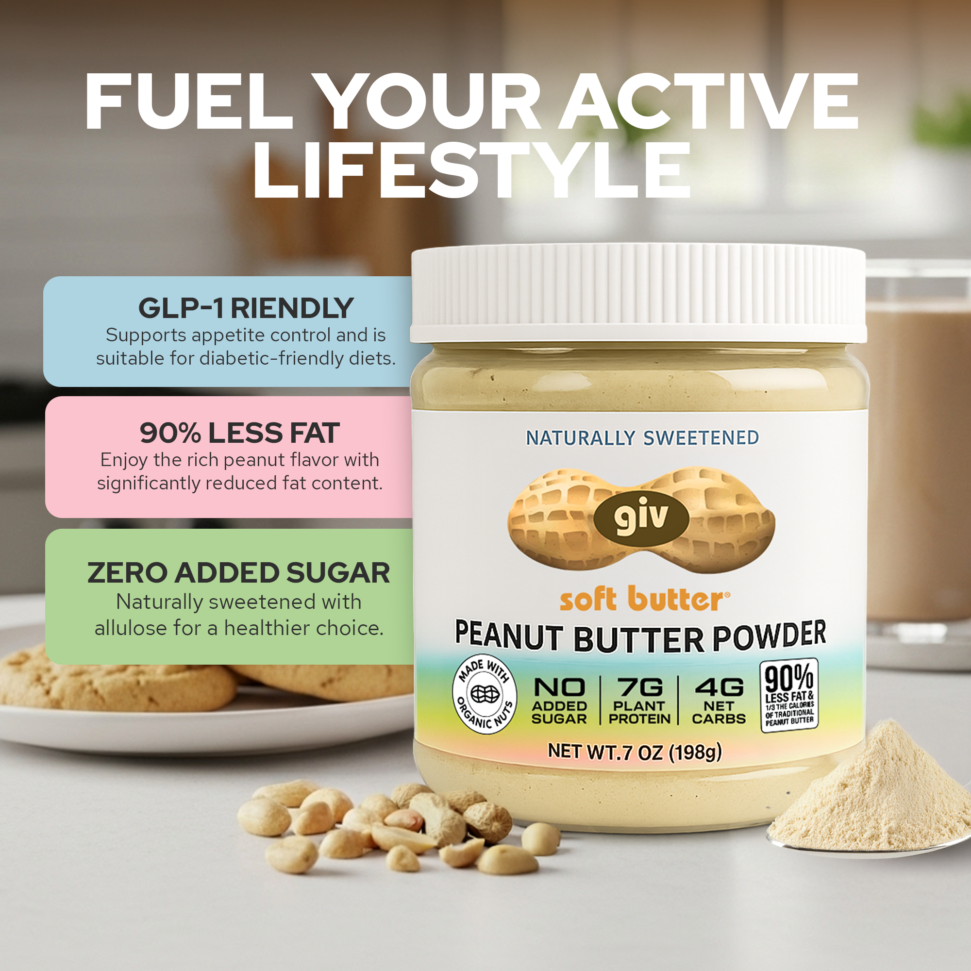 Peanut Butter Powder Two 7oz Jars