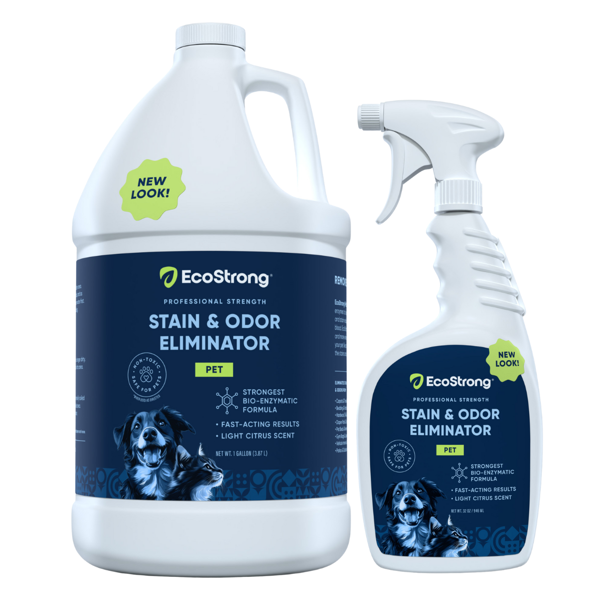 Pet Stain And Odor Remover - Powerful Enzymatic Urine Eliminator, For Cats & Dogs (32Oz And 1 Gallon Refill)