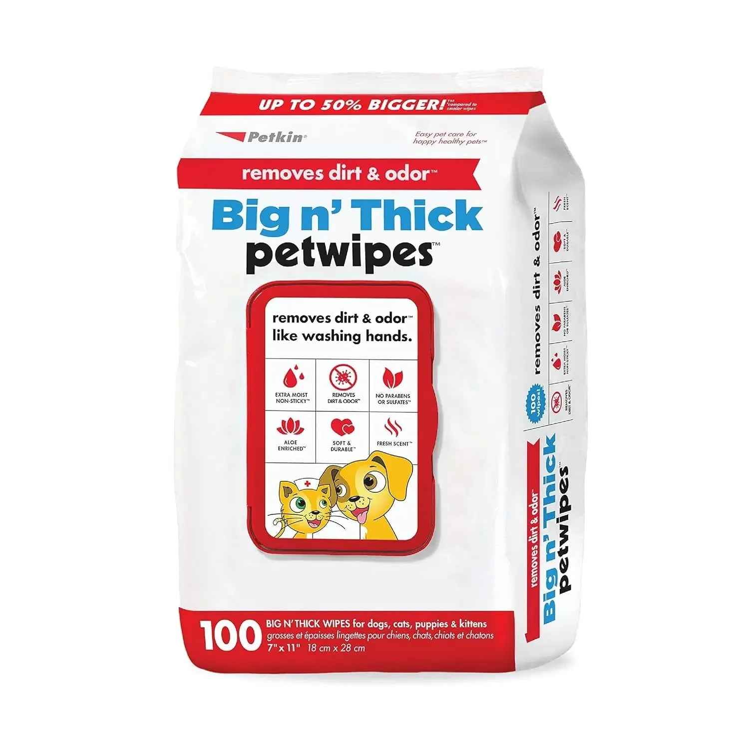 Pet Wipes for Dogs & Cats – 100 Large Grooming Wipes for Ears, Face, Eyes & Paws