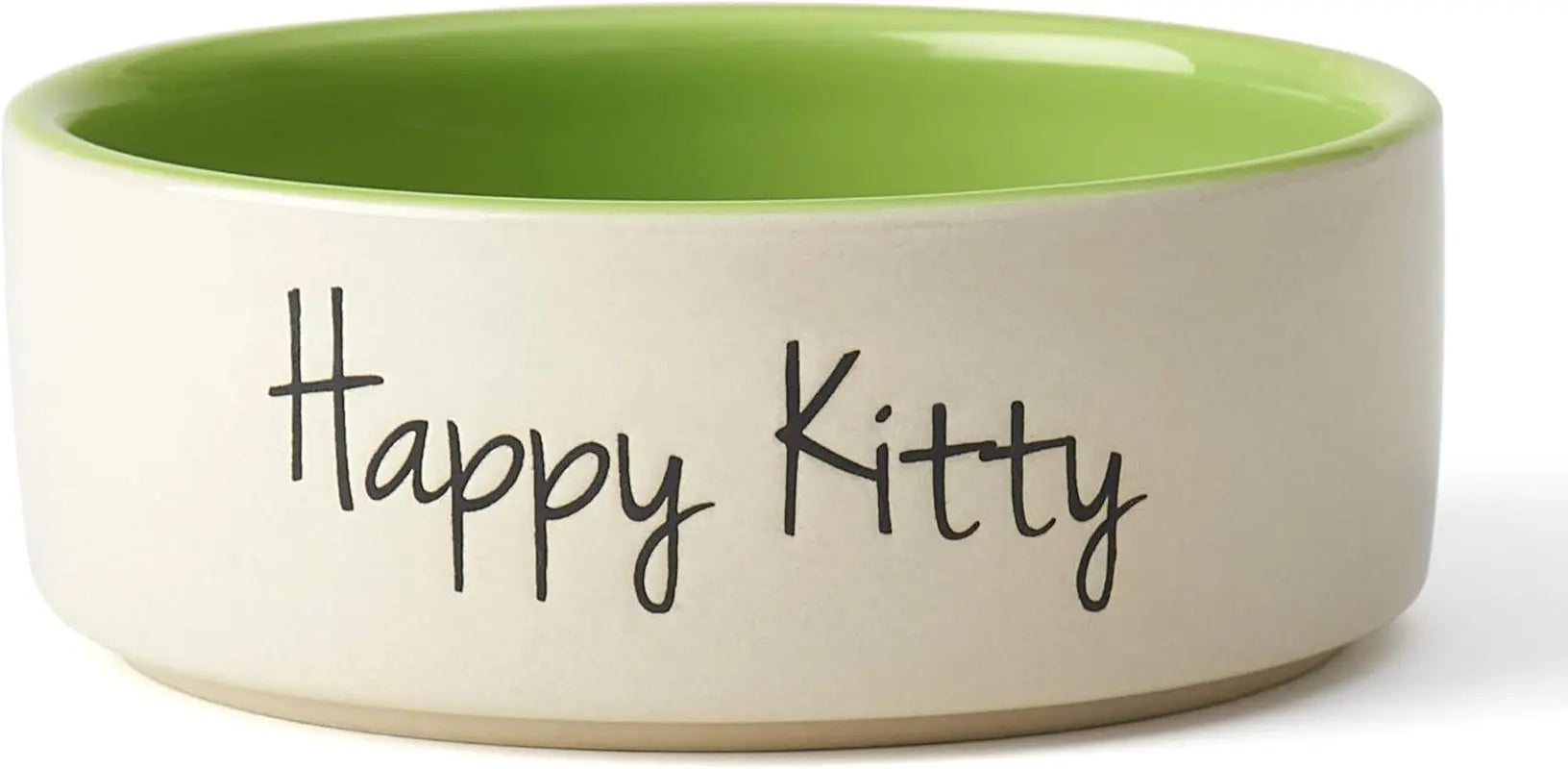 Happy Kitty Stoneware Cat Bowl, 2-Cup Ceramic Dish, Dishwasher & Microwave Safe