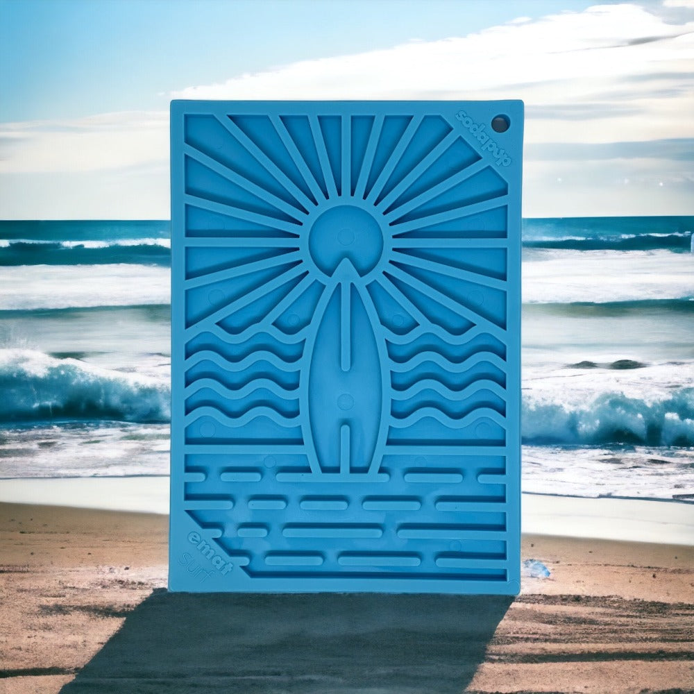 Surfs Up eMat - Small Lickmat for Dogs and Cats | Beach-Themed Design | SodaPup