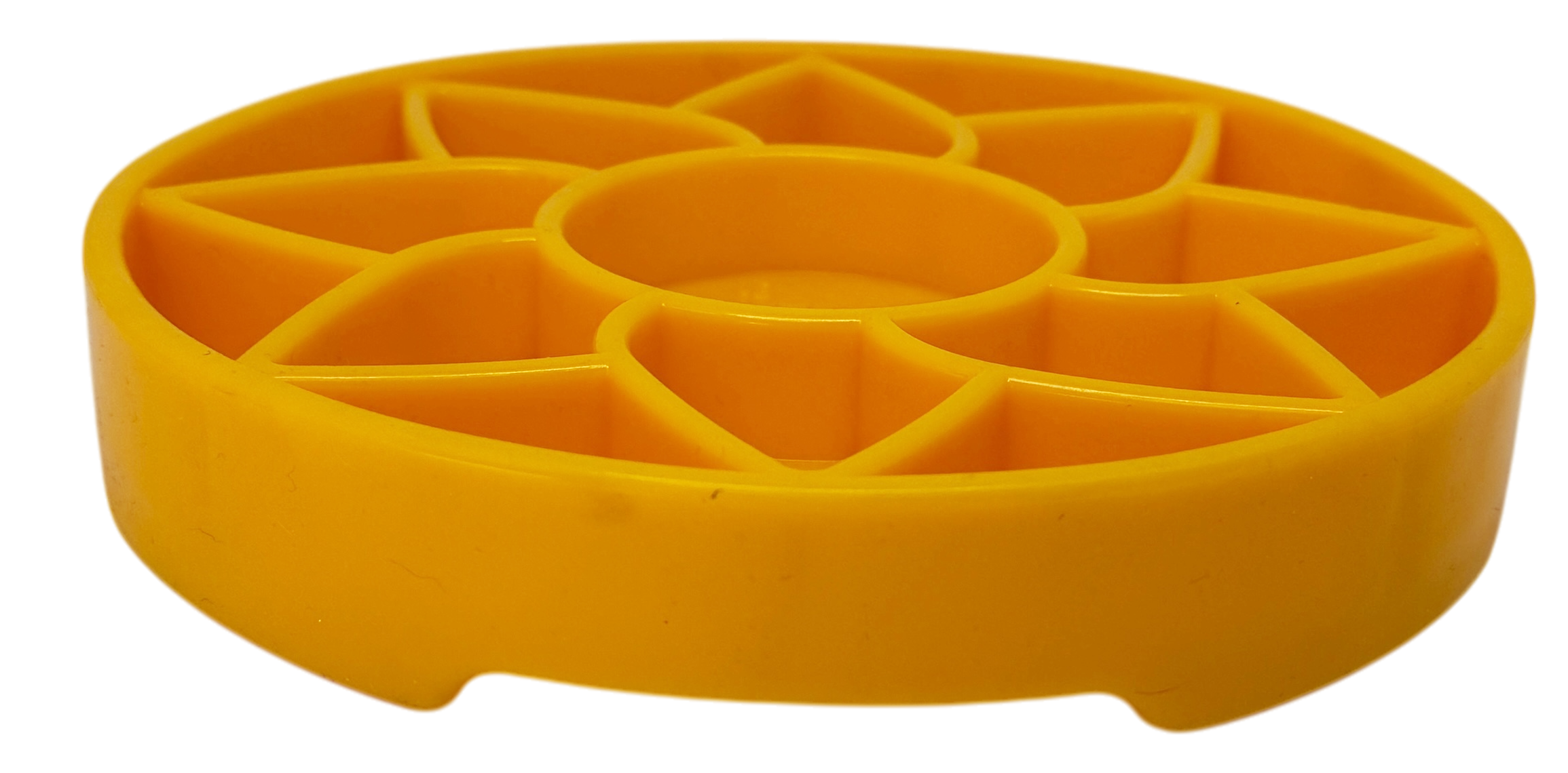 Sunflower Softie eTray Slow Feeder Dog Bowl | Soft Shallow Lick Mat | Yellow & Purple | USA Made