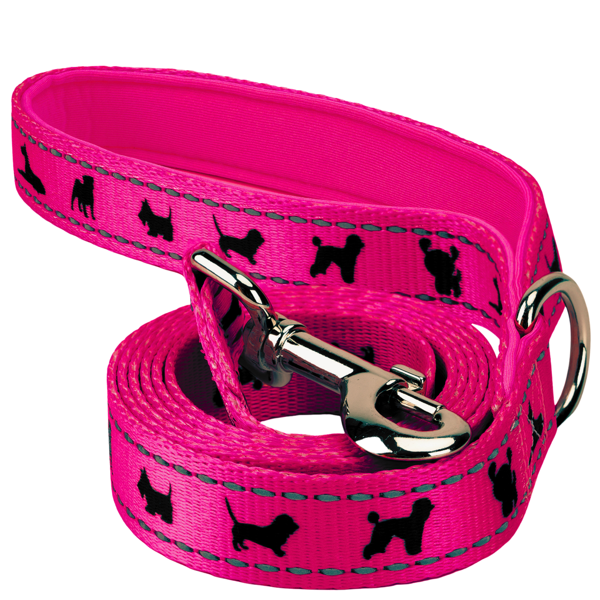 Pink Dog Leash by EcoBark - Padded Comfort Grip Leash - 4ft, 5ft, and 6ft Leash for Teacup, Small, and Medium Dogs