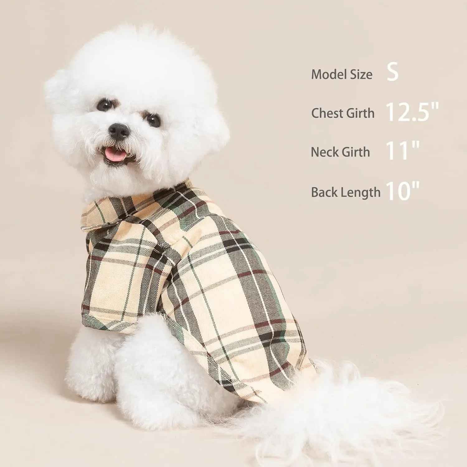 Plaid Dog Polo Shirt Soft Pet Outfit for Small & Medium Dogs and Cats