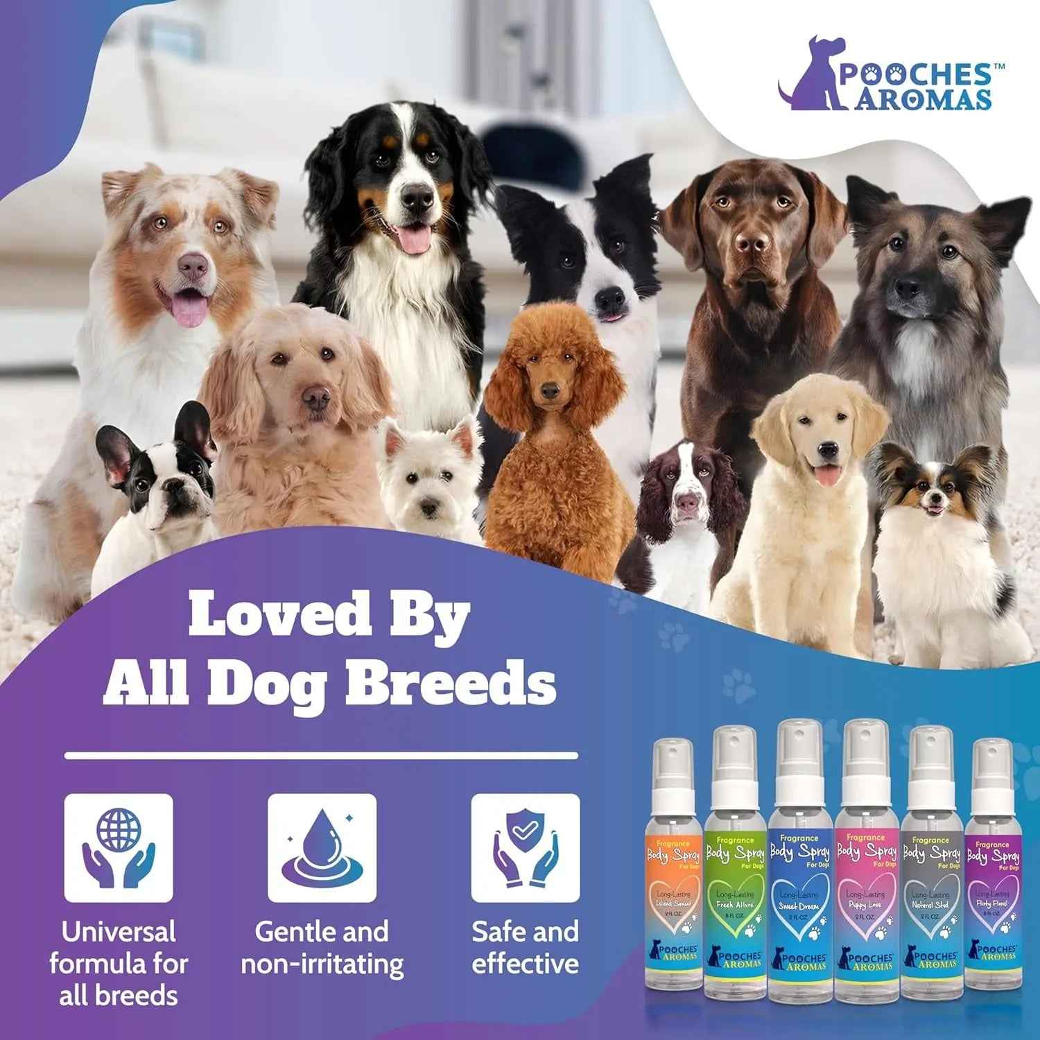 Natural Dog Cologne 6-Pack – Long-Lasting Grooming Spray, 2oz