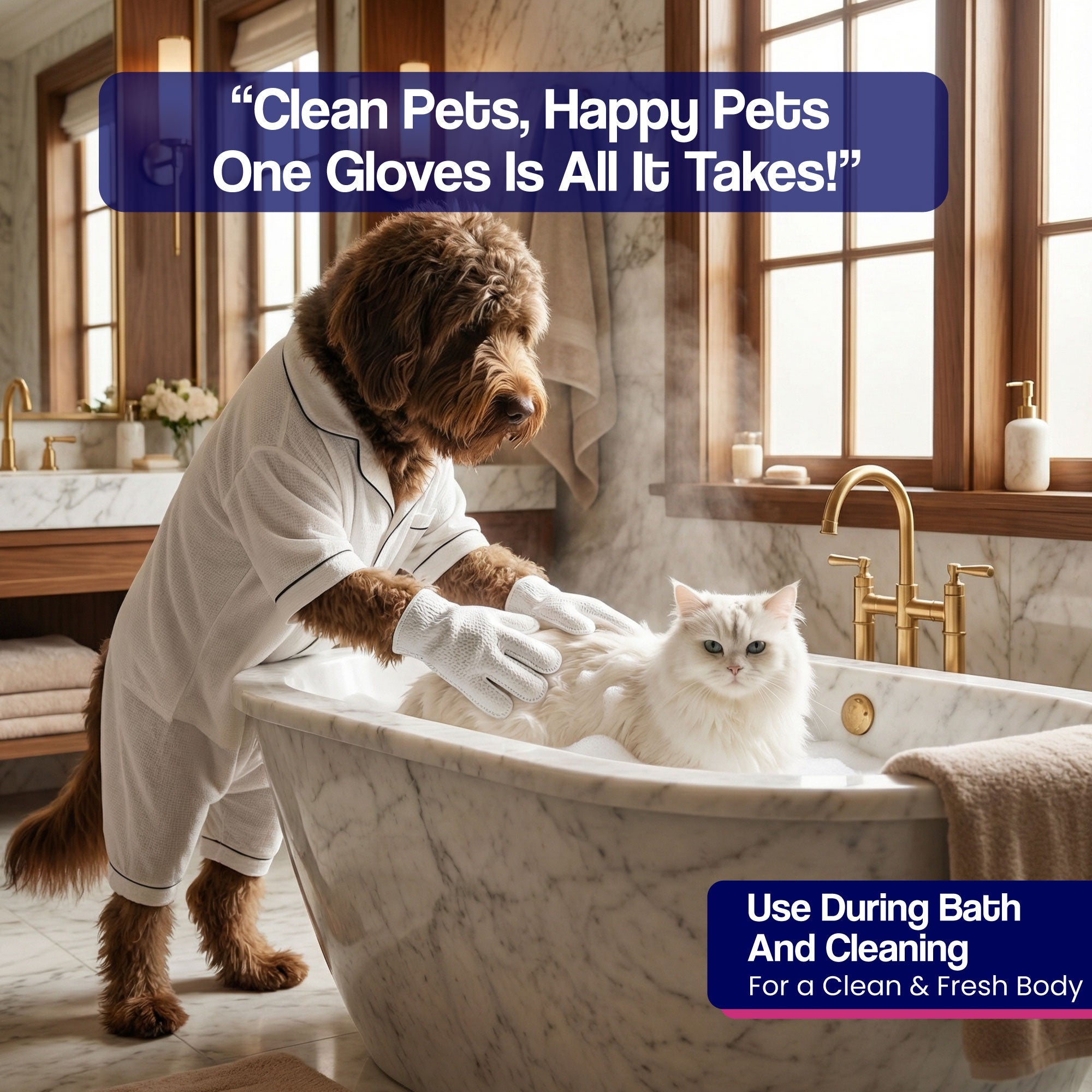 Glove & Go! Glove Grooming Wipes for Dogs & Cats
