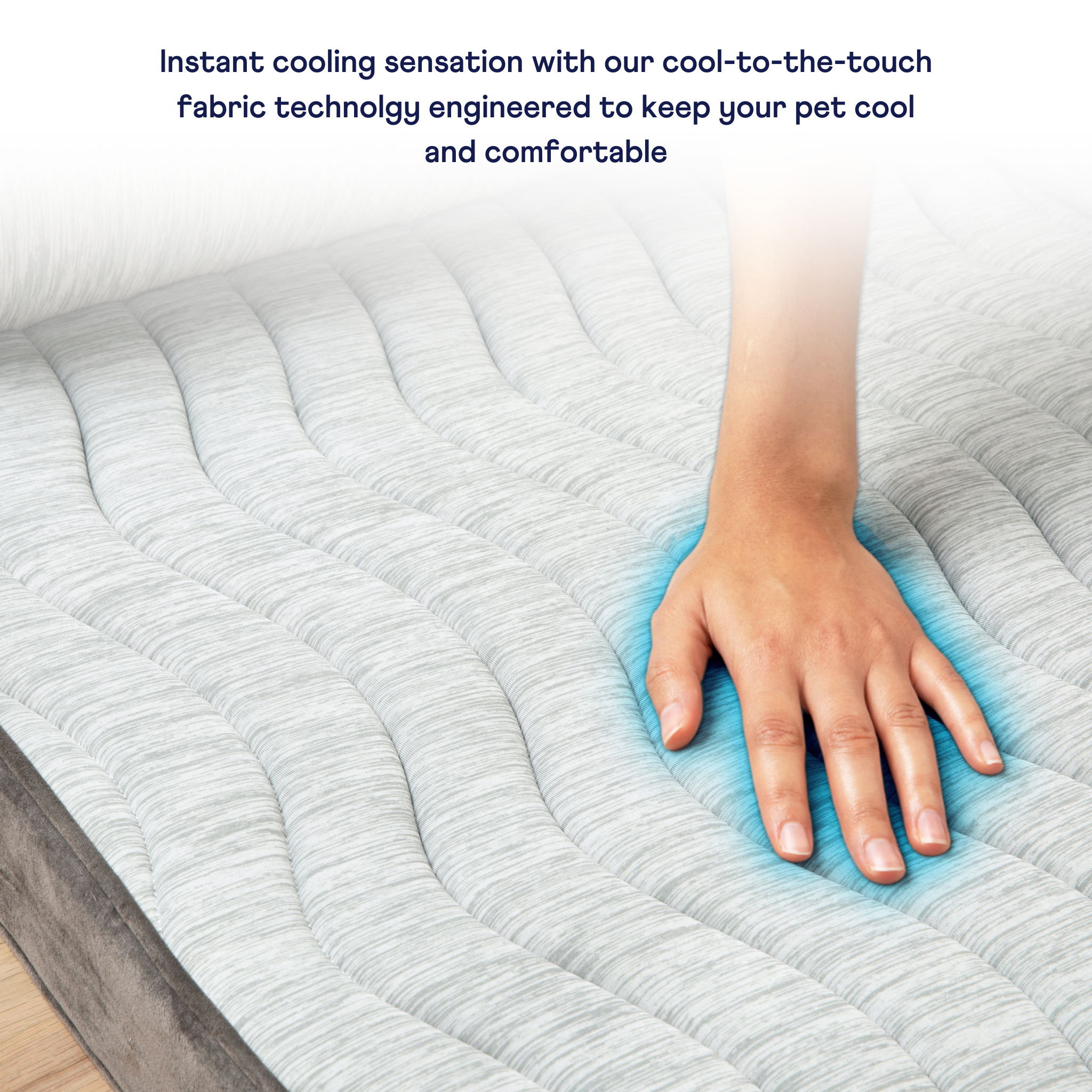 PupChill Cooling Bolster Dog Bed + Waterproof Blanket Bundle - Arctic Grey