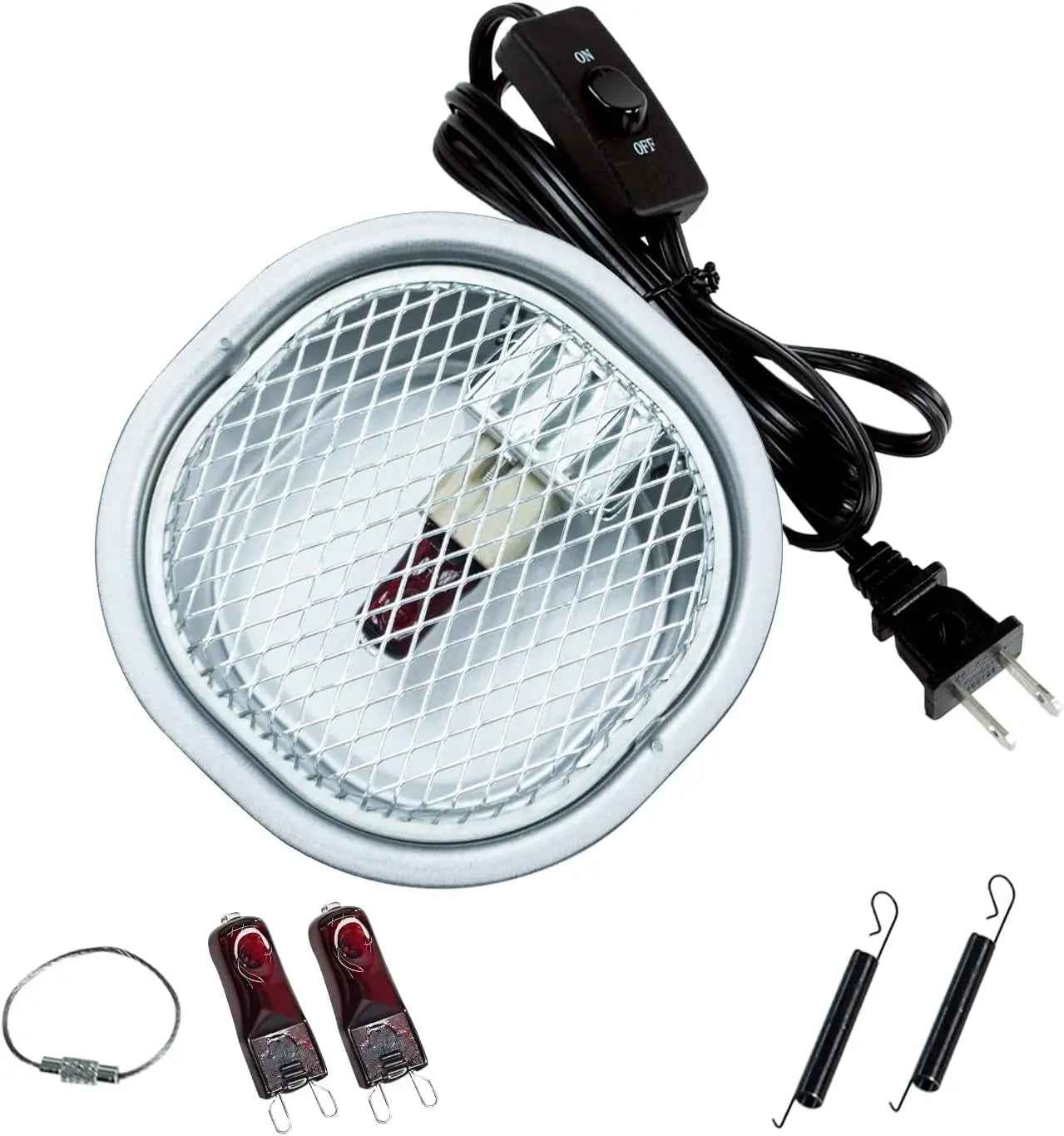 G9 Reptile Infrared Heat Lamp Kit 50W UVA Basking Light Hood Mesh