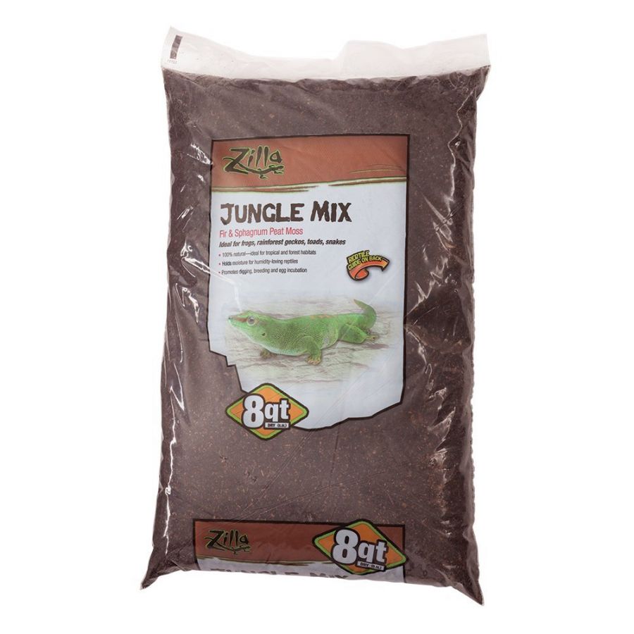 Zilla Pet Reptile Terrarium Substrate Bedding, Jungle Mix, For Frogs, Rainforest Geckos, Toads And Snakes, 8 Quart