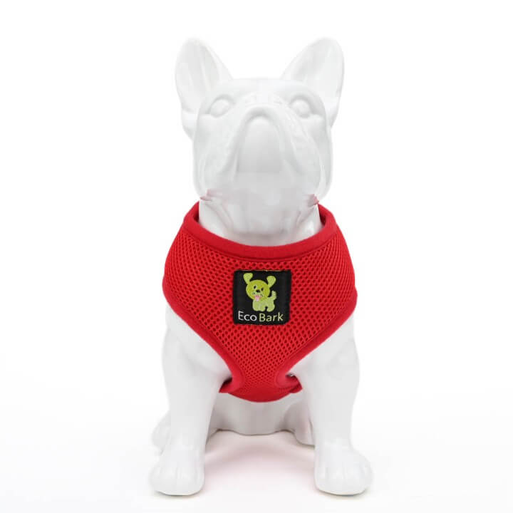EcoBark Chery Red Dog Harness - Over-the-Head Soft Mesh Dog Vest Halter for Small to Medium Dogs and Puppies