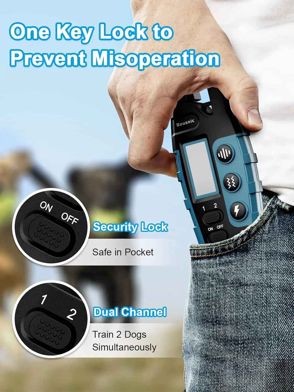 Waterproof Dog Training Collar, 3300ft, 2 Dogs, 2-Dog