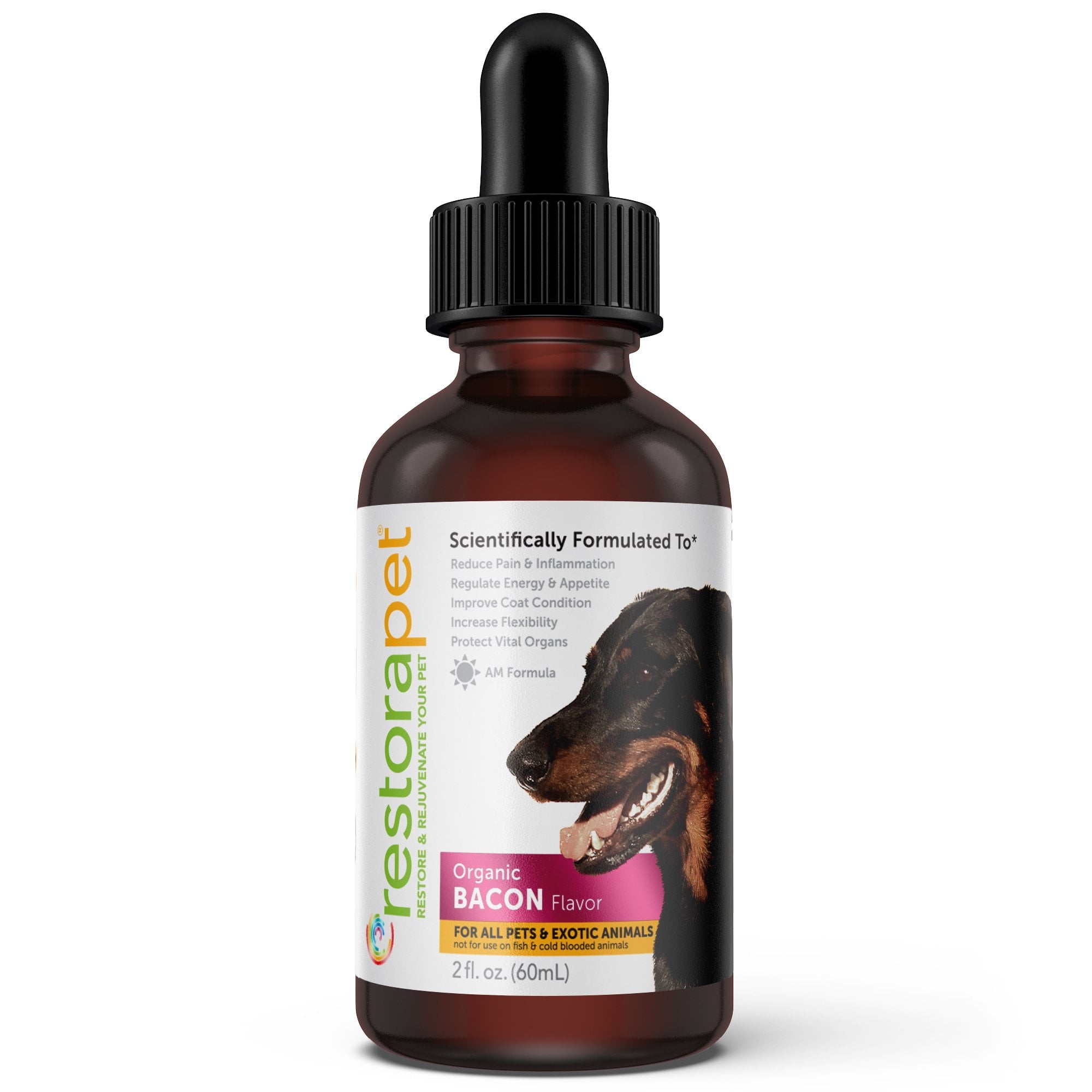 Restorapet Ultimate Wellness, For Dogs And Cats, Organic Bacon, 2 Fl Oz (60 Ml)