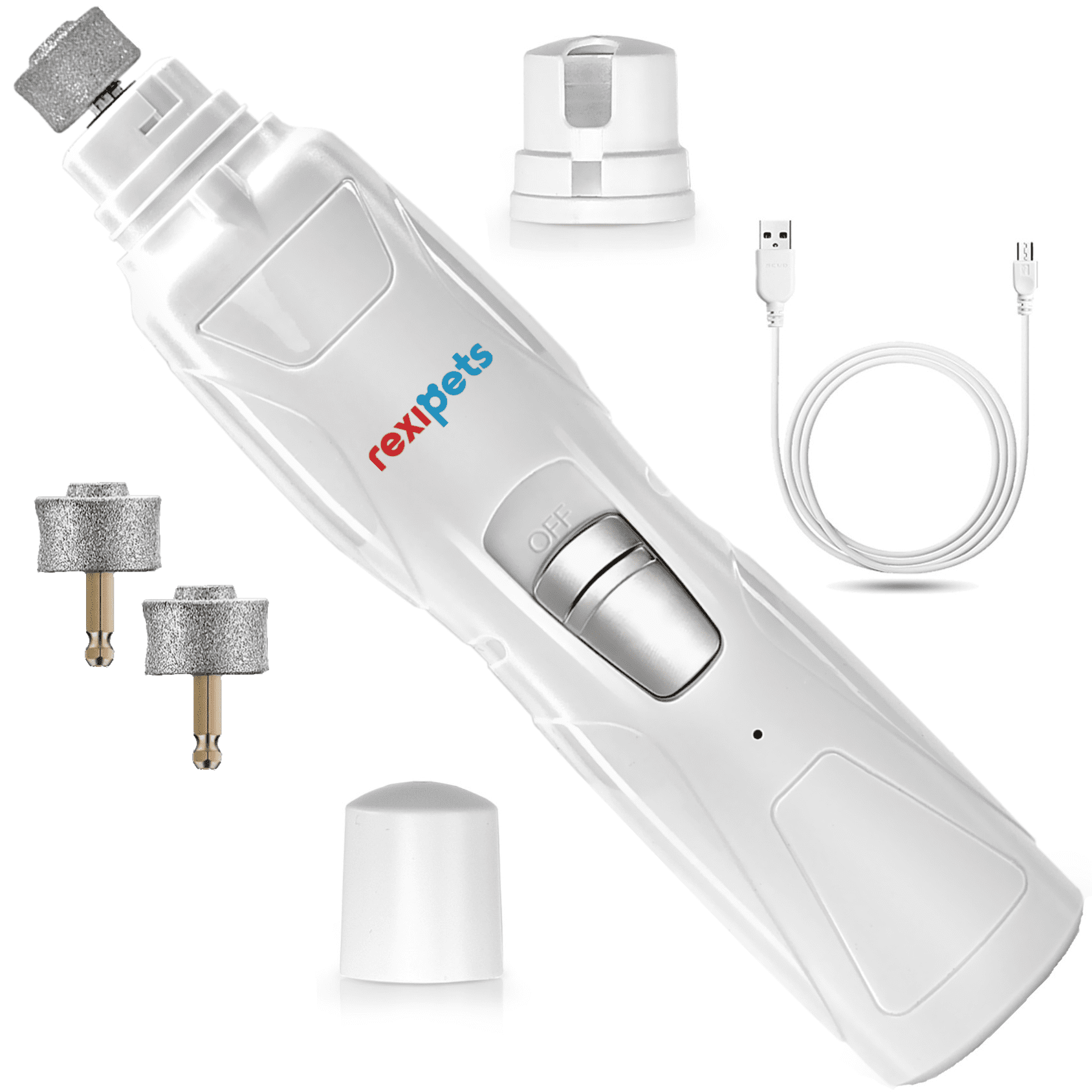 Rexipets Dog Nail Grinder, Upgrade Led Dog Nail Trimmer, Clipper