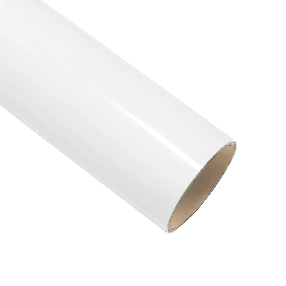 Glossy White Car Sticker Wrapping Film PET Sticker Bubble Free Vinyl Film Car Accessories Auto Exterior Interior Decoration