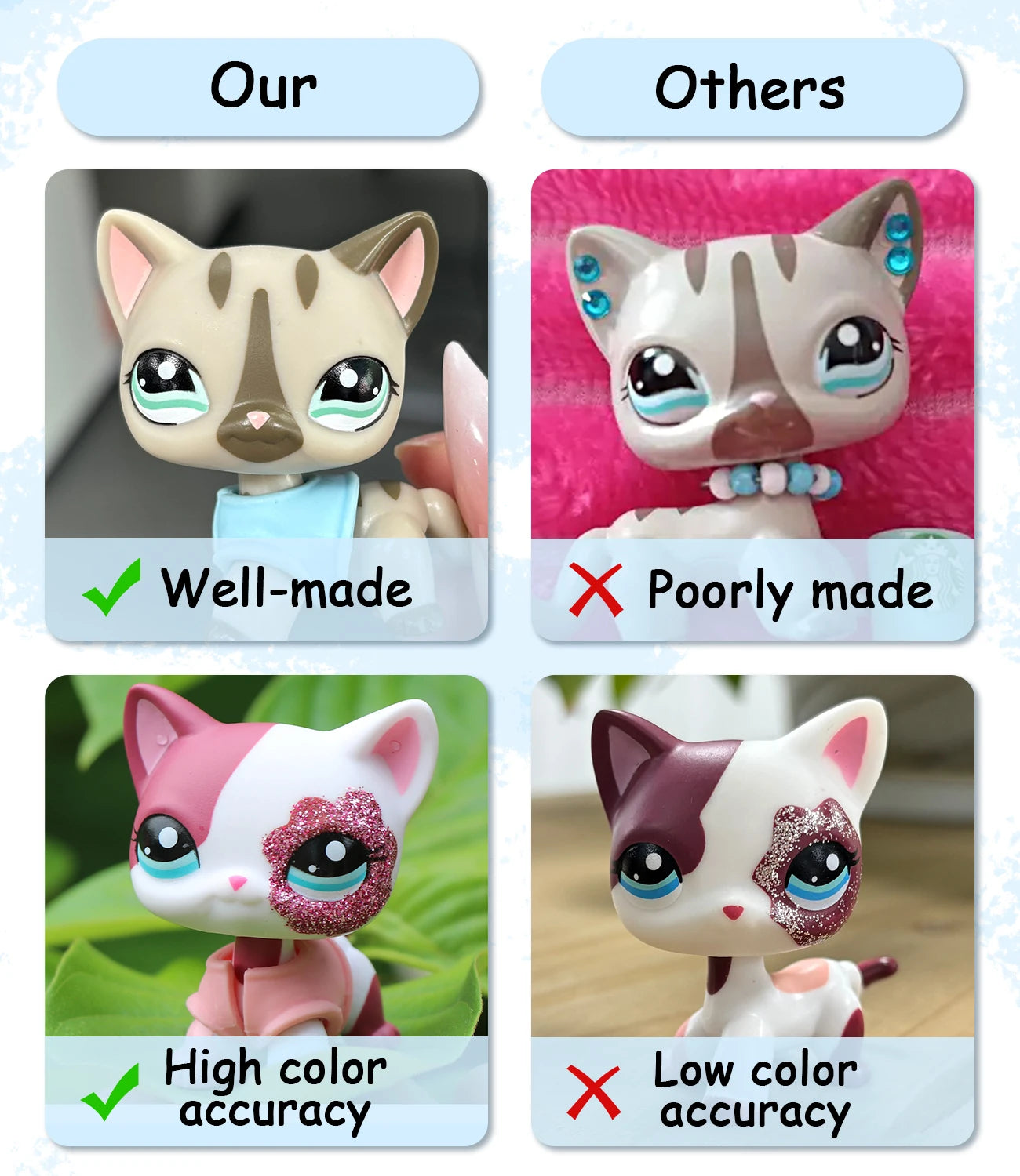 Minilpsshop Pet Shop Bobble Head Eye Reflection Rare Lamb Children's Gift for Boy and Girl Collection for LPS