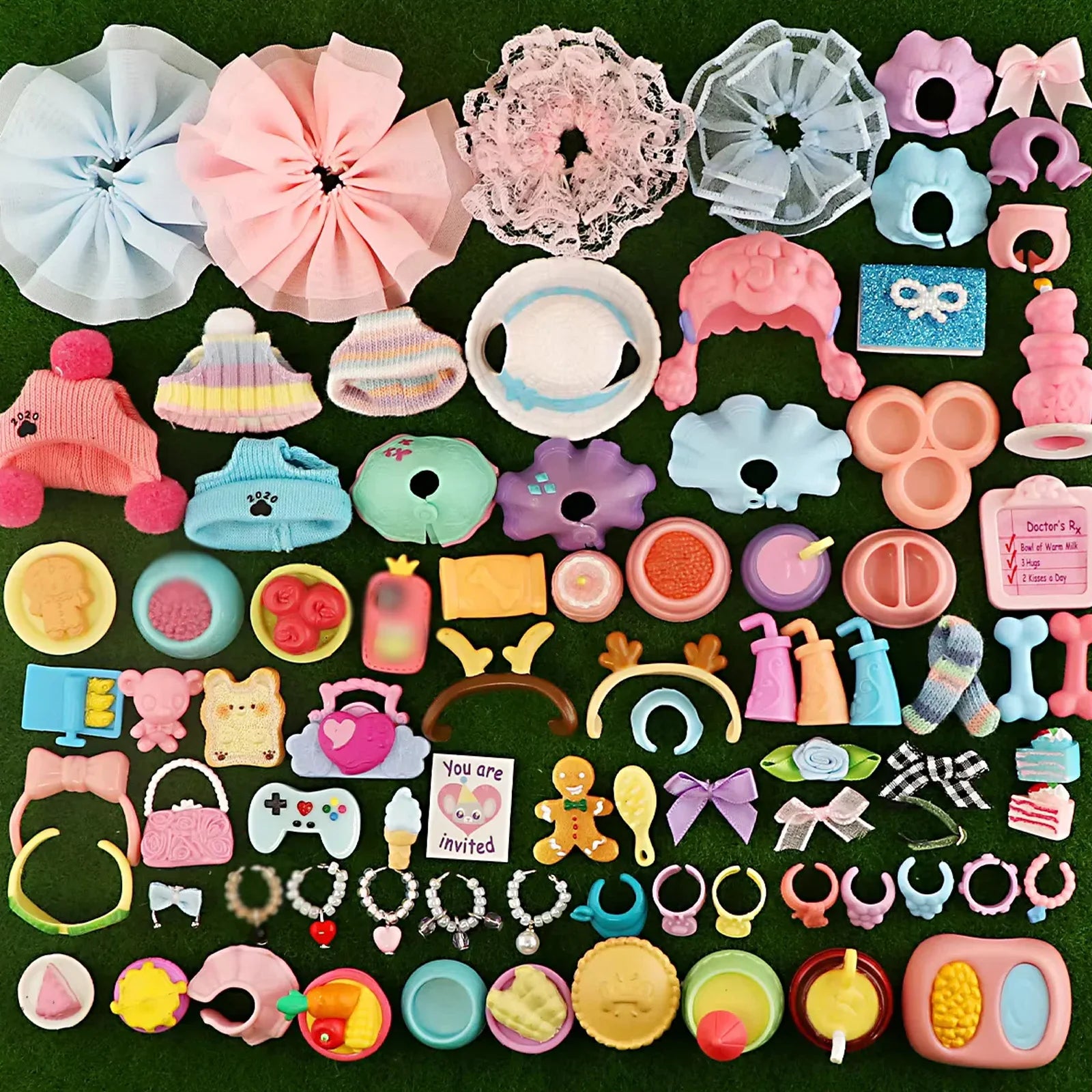 15 Pcs Minilpsshop Pet Shop Accessories Random Clothes Outfit Necklace Collars Bone Hat Scarf For Cat's and Dog's for LPS