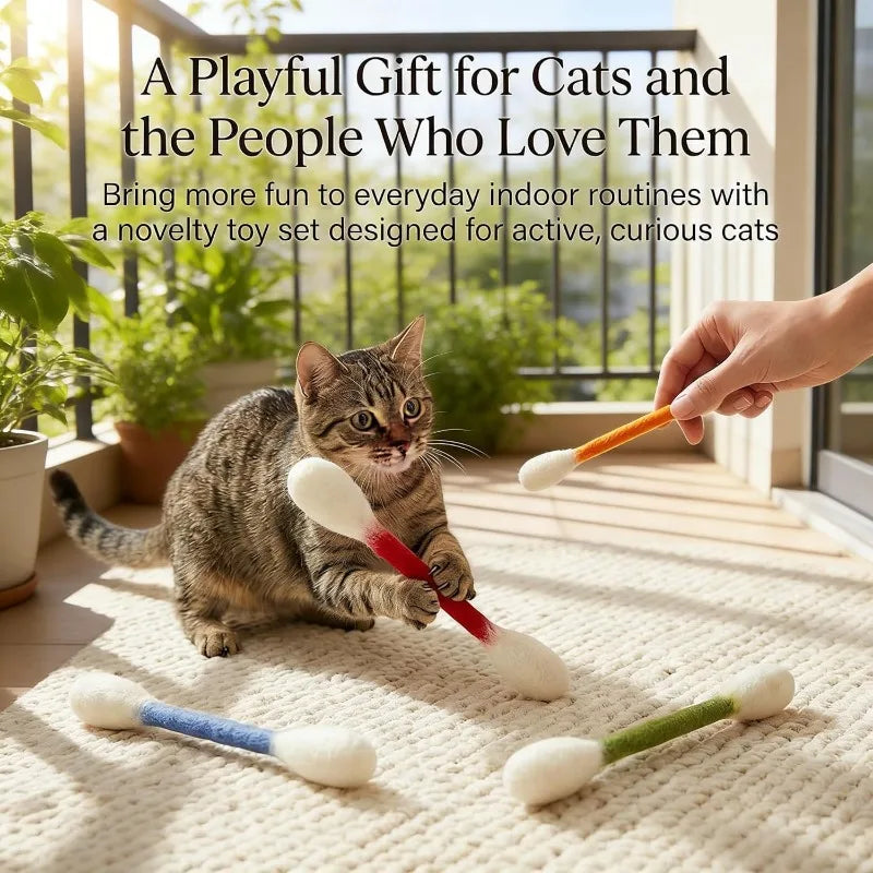 1/6 PCS Cat Interactive Stick Catnip Toy Suitable for Indoor Play Durable Teething Rope Interactive Cat Game Enthusiast Gift
