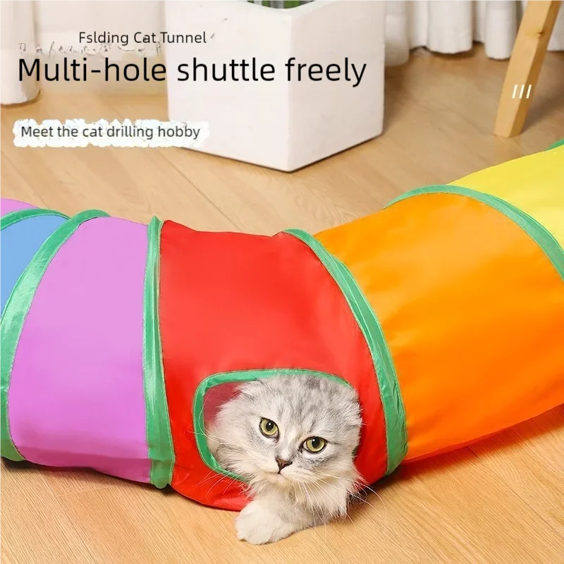 Hot Foldable Cat Tunnel Tube Interactive Fun Kitty Training Toy Boredom Buster for Puppy Kitten Pet Supplies Cat Accessory