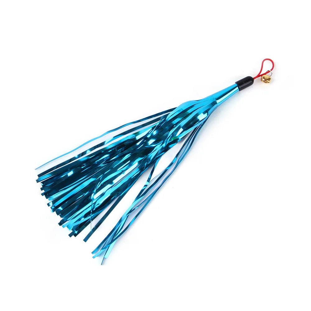 9 Pack Colorful Feather Replacement Head Funny Cat Stick Tassel Feather Fishing Rod Cat Toy Set Cat Toys Interactive