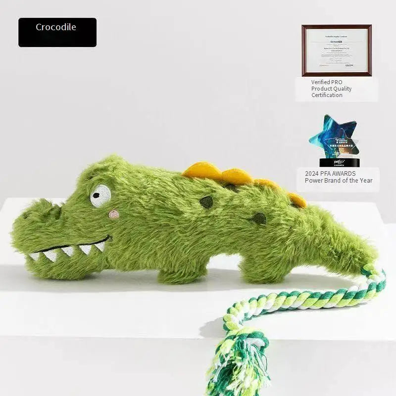Pet Crocodile Chew Knotted Indestructible Plush Raw Dog Play Toy Cute Animal Rope Safe Puppy Tooth Chew Dog Tough Toys