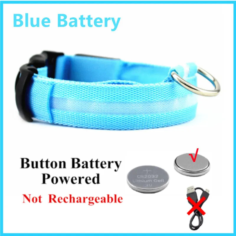 LED Luminous Collar Adjustable Glowing Dog Collar USB Rechargea  Flashing Anti-Lost/Avoid Car Accident Collar Dogs Pet Products