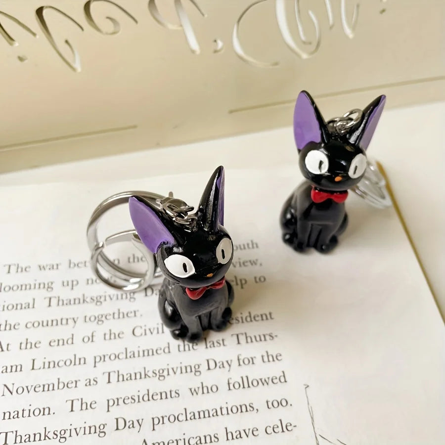 Charming Black Cat Keychain - Cute PVC Women's Fashion Accessory, Suitable for Bags and Keys, Cat Accessories