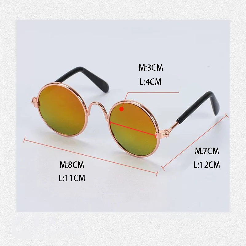 Cat Sunglasses Lovely Vintage Round Reflection Eye Wear Glasses for Small Dog Cat Pet Photos Pet Products Props Accessories
