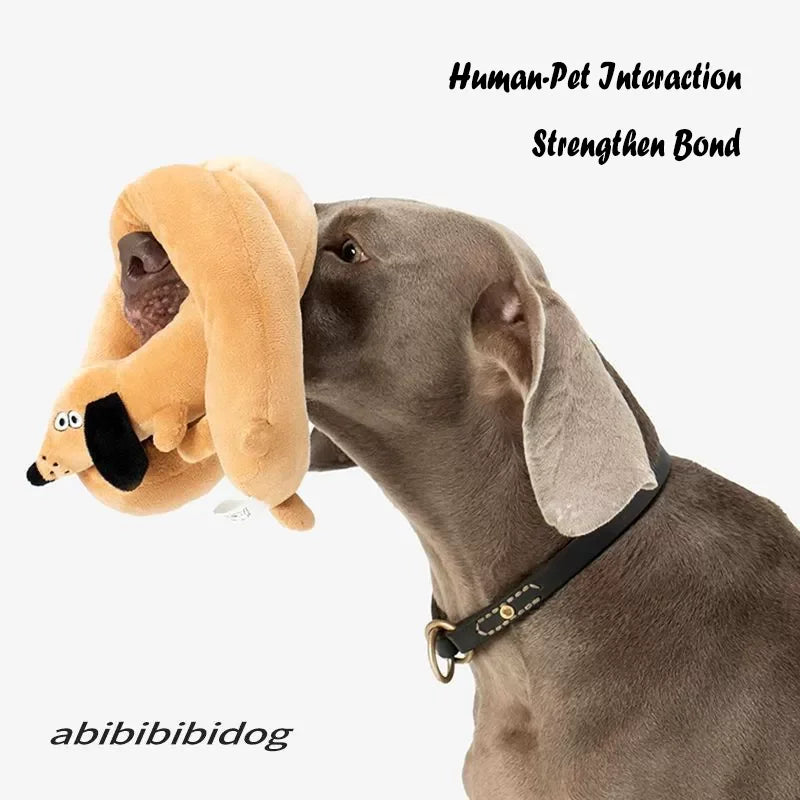 Squeaky Long Dachshund Plush Toy Chew-resistant Imitation Plush Sausage Puppy Toy Tug Toy For Pet Interactive Play Great Gift