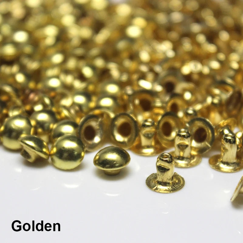 100sets Metal Dome Cap Rivets Mushroom Studs Round Rivet for Bag Clothing Garment Shoes Pet Collar Parts DIY Accessories