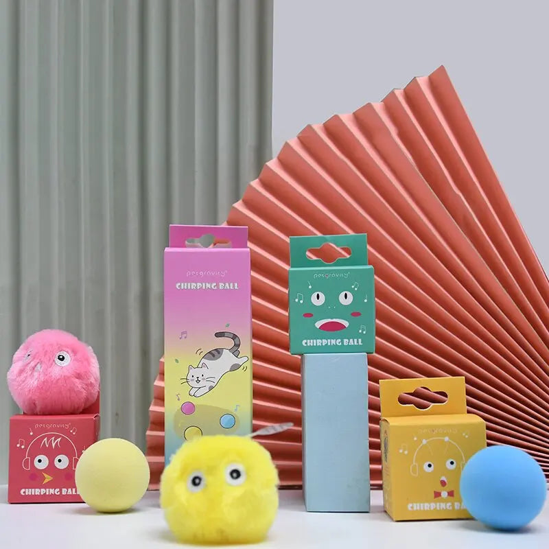 Interactive Ball Smart Cat Toys Plush Electric Catnip Training Toy Kitten Touch Sounding Pet Product Squeak Toy Ball