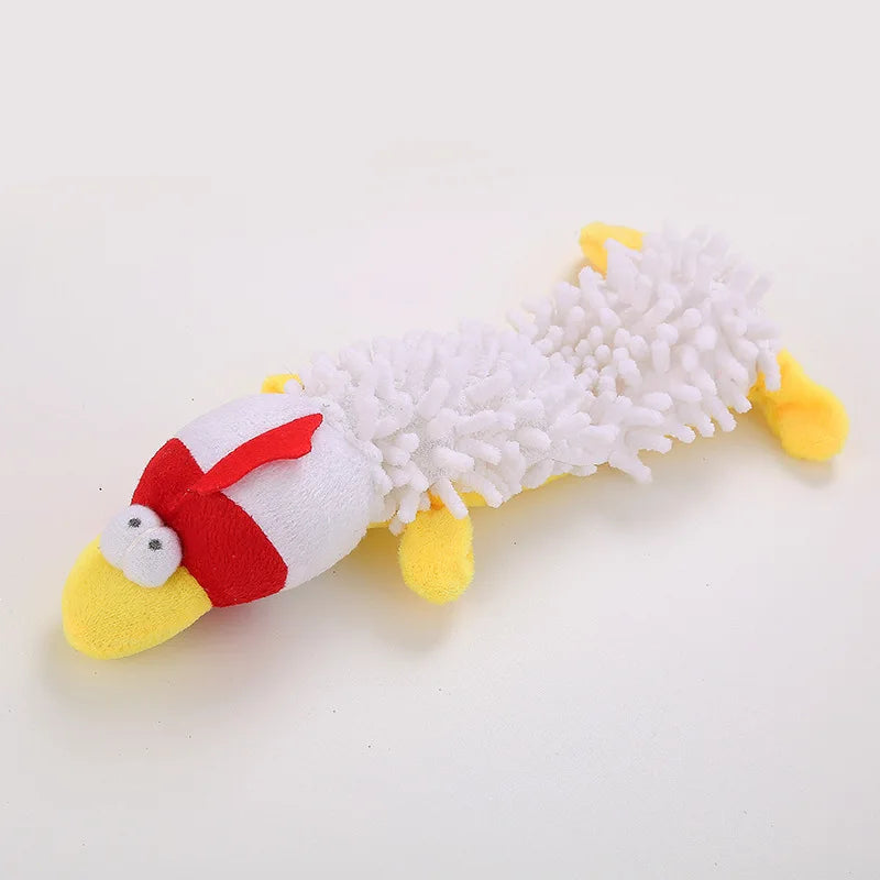 Squeaky Plush Dog Chew Toys Cute Animal Shape Soft Mop Texture Teeth Cleaning Interactive Pet Toy For Puppy Small Medium Dogs