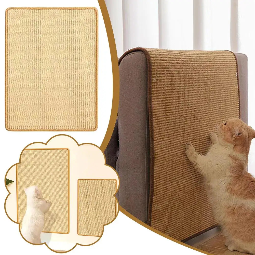 Self-adhesive Sisal Cat Scratch Pads Sofa Anti-scratch Claw Grinding Pads Scratch Board Wall Stickers Cat Pet Accessories