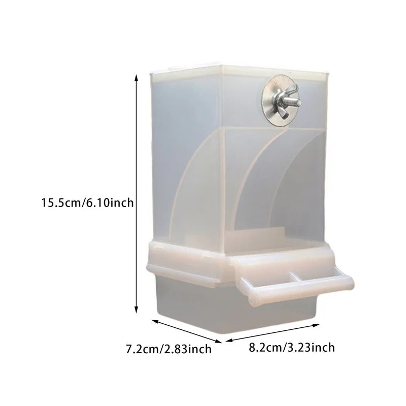 B-Parrot Feeder Anti-Spill Transparent Bird Food Box Clear Feeding Device for Parrots Durable Bird Feeding Box