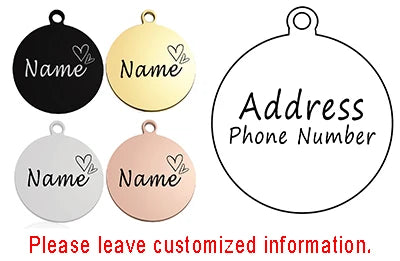 Personalized Pet Cat Dog ID Tag Collar Accessories Circle Custom Engraved Necklace Chain Charm Supplies For Dog Tag Name Product
