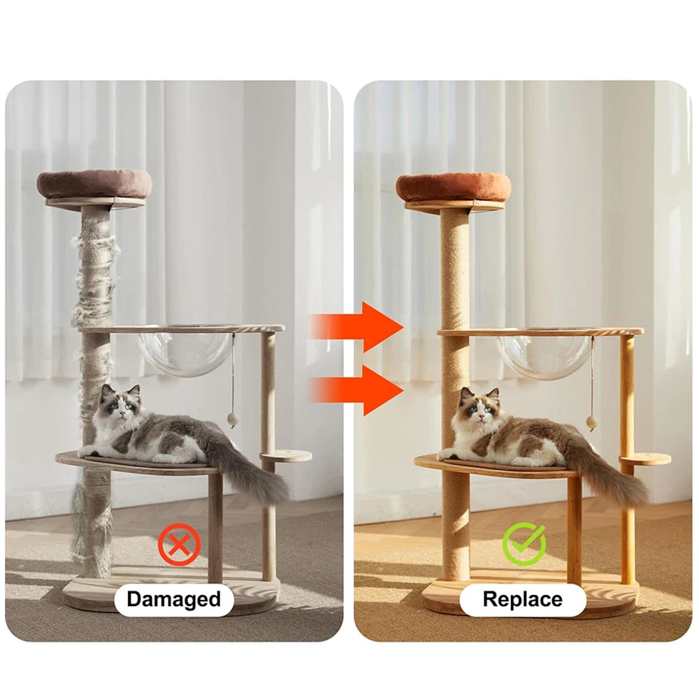 2PCS Cat Scratch Pole, DIY Accessories for Cat Climbing Frame, Suitable for Cat Climbing Frame or Replacing Old and Damaged Cat