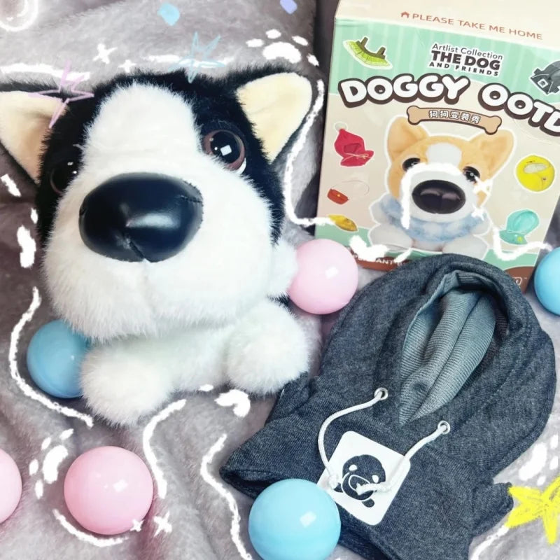Original Thedog Big Headed Dog Doggy Ootd Series Plush Pendant Blind Box Cute Trendy Play Toy Plush Doll Mystery Box Gift