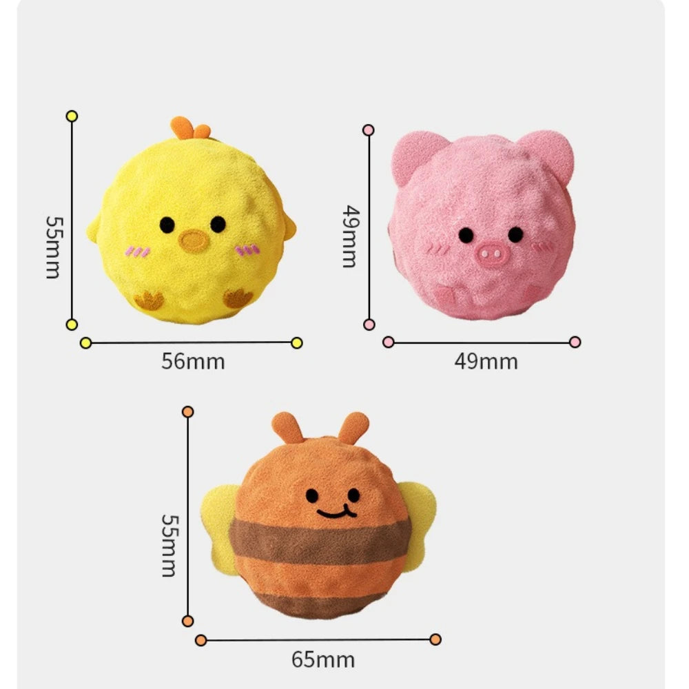 1Pc 5×5cm Cartoon Spiky Squeaky Dog Toy Ball Plush Animal Chew Toy Teeth Cleaning Interactive Pet Sound Toy Puppy Self Play Gift