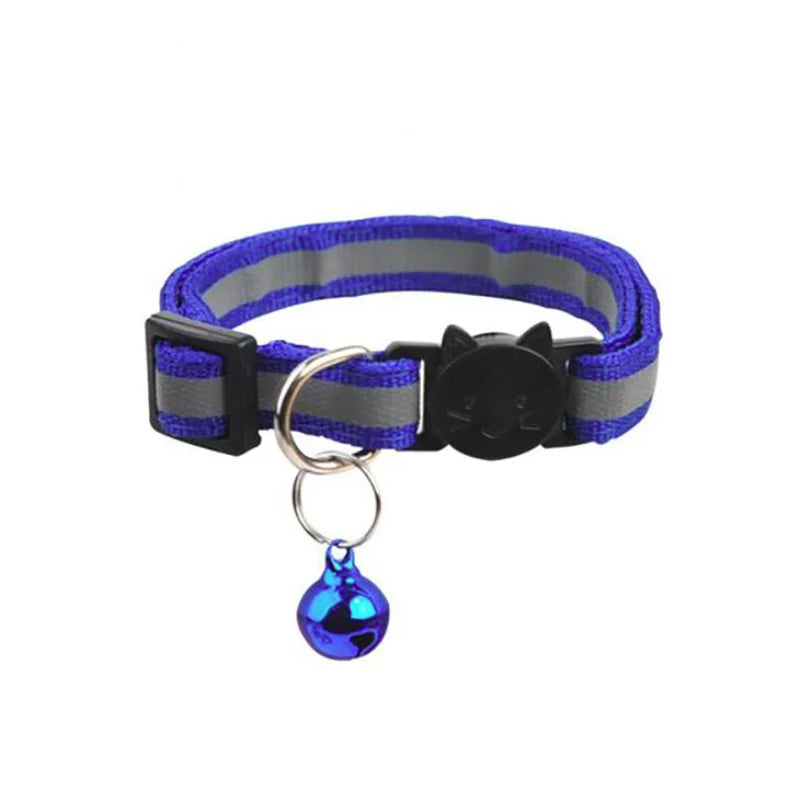 Reflective Breakaway Cat Collar Neck Ring Necklace Newborn Puppy Dog Collar Colorful Bell Collar for Cats Pet Kitten Products