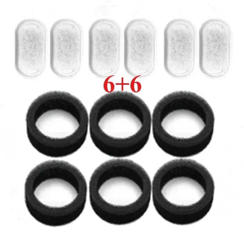 6/8/12/15PCS Cat Water Fountain Activated Carbon Sponge Filters for Stainless Steel Water Dispenser Pet Water Care Accessory