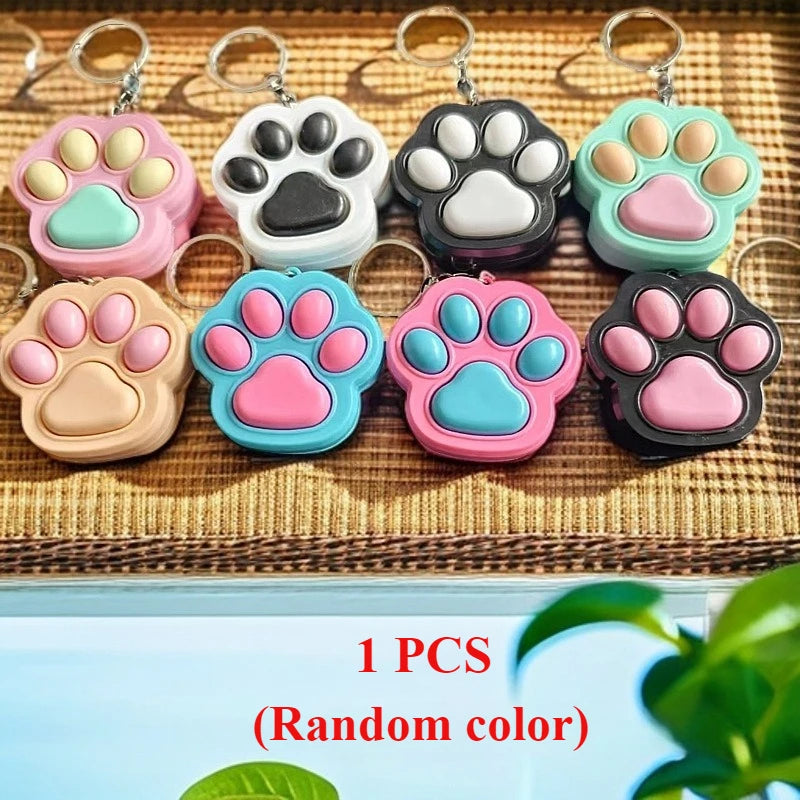 New Creative Personality Stress Relief Toy Cute Cat Paw Keyboard Key Chain Pendant Couple Bag Pendant Toy Gift