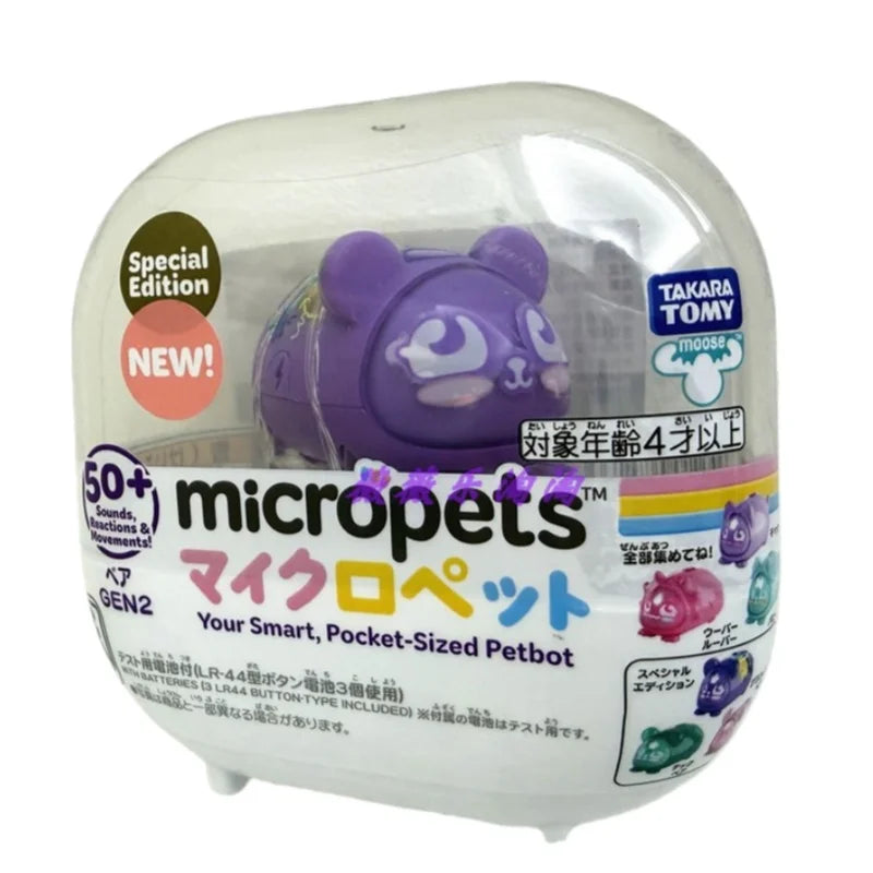 Genuine Takara Tomy Micropets Pocket-Sized Petbot Cat Rabbit Dog Series Electron Pet Interaction Machine Toy Birthday Gifts